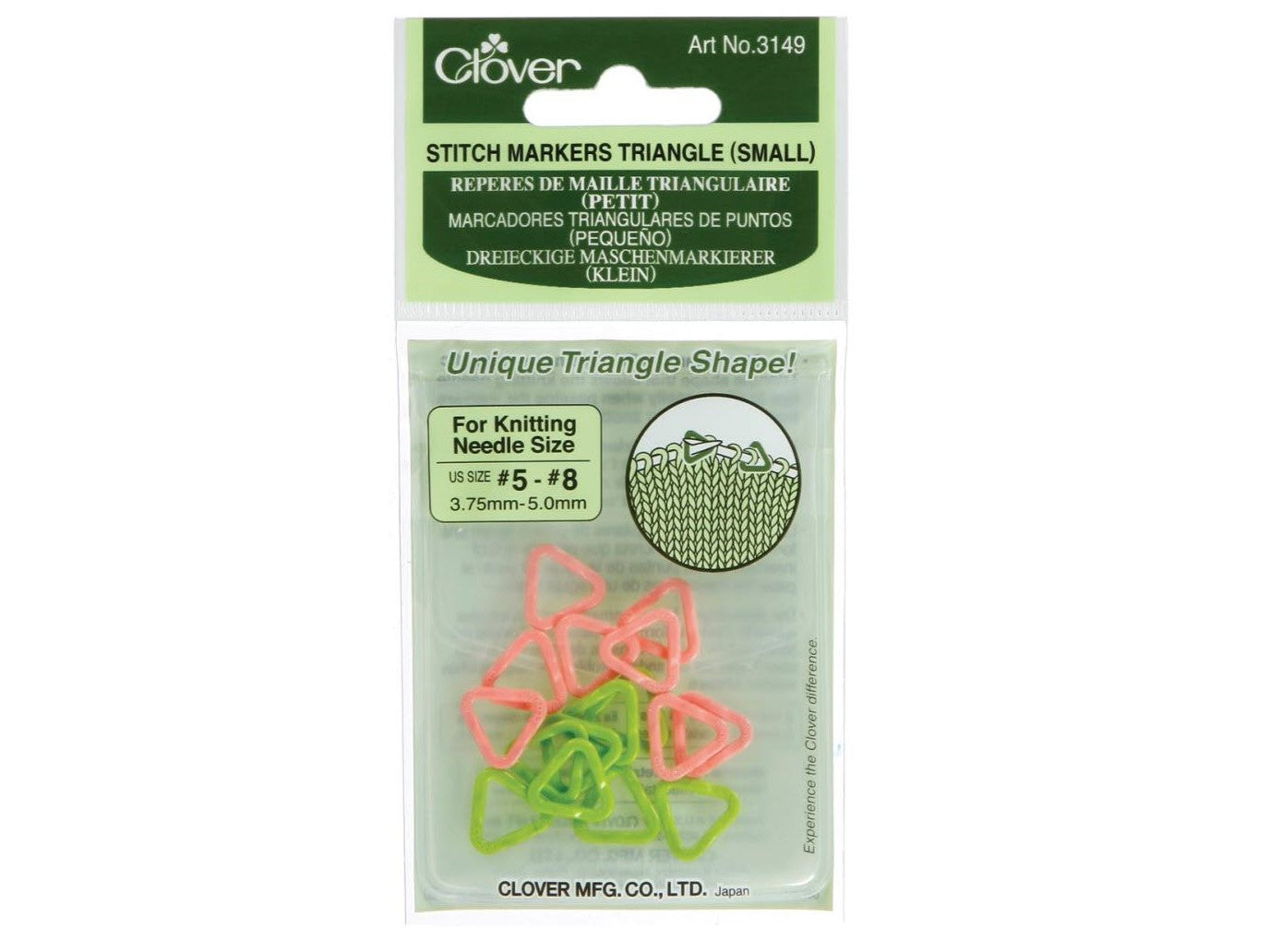 Clover Stitch Markers, Small Triangle, 16pc