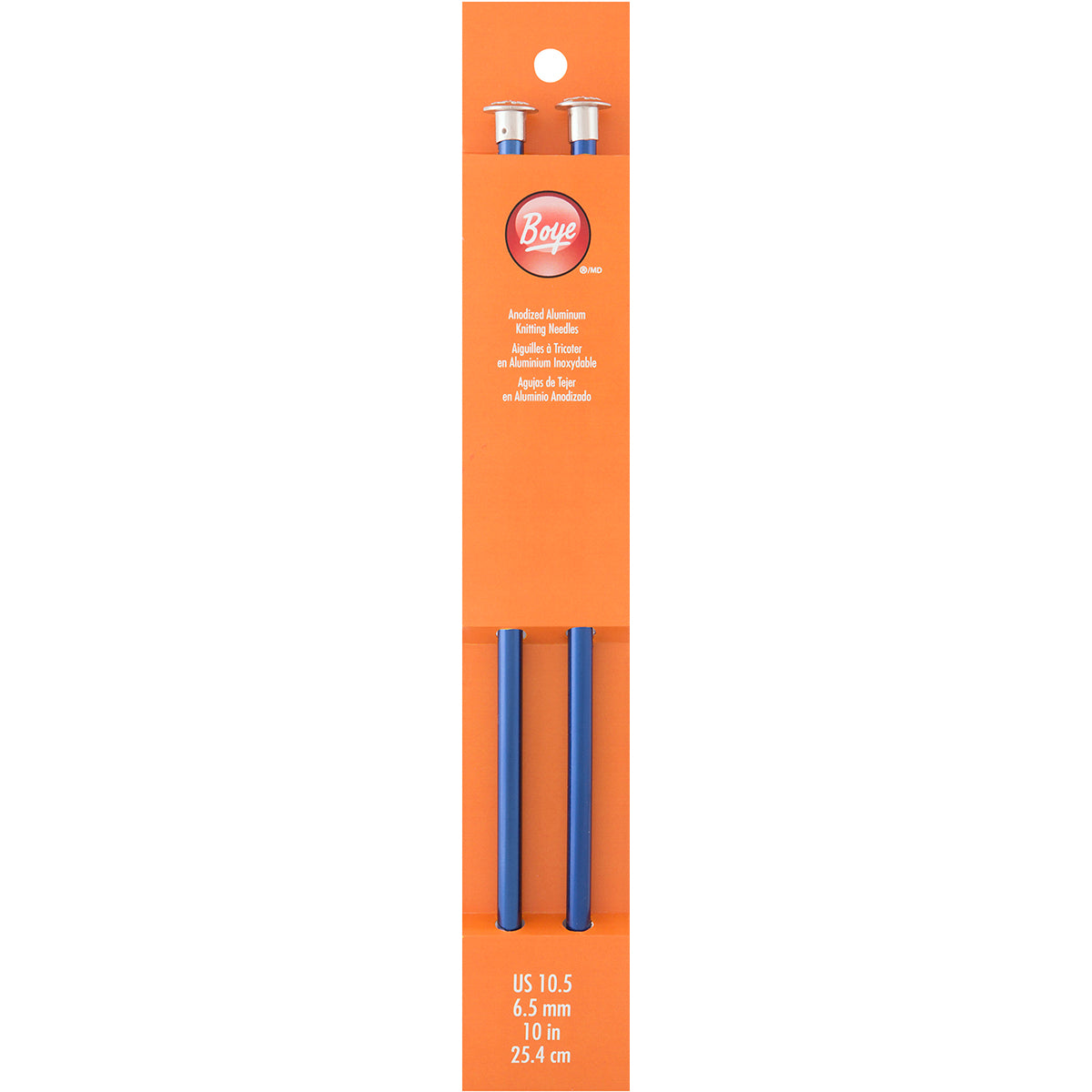 Boye Single Point Aluminum Knitting Needles 10" - Size US10.5 - 6.5mm