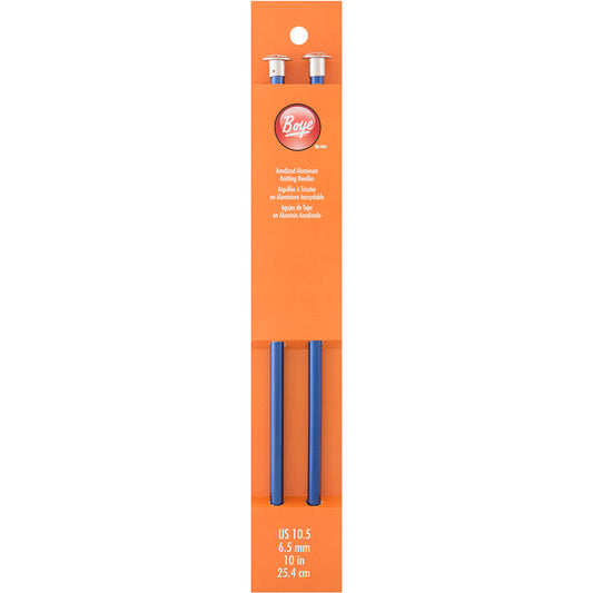 Boye Single Point Aluminum Knitting Needles 10" - Size US10.5 - 6.5mm