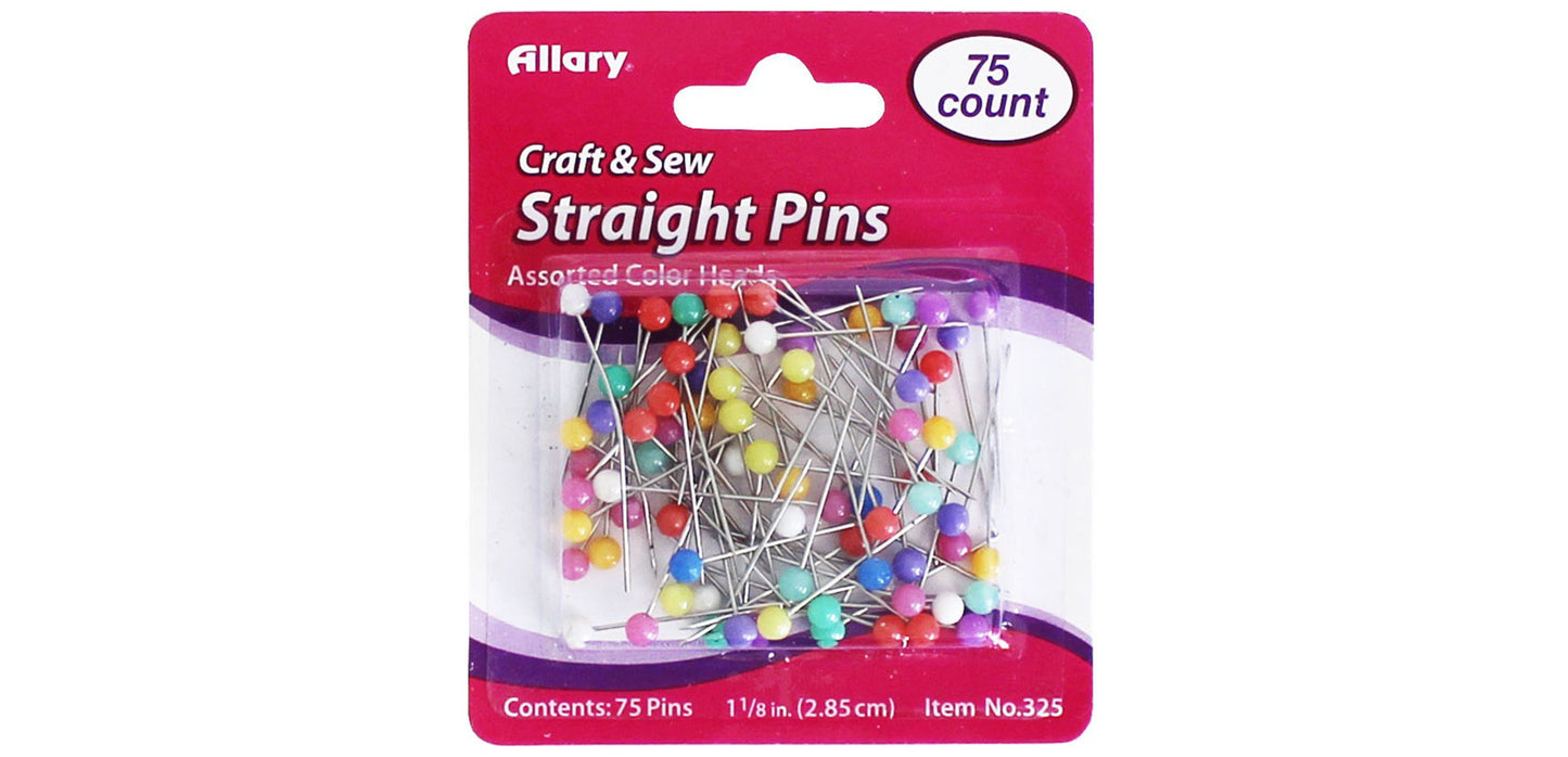 Allary Ball head Straight Pins 75pc Size 17 1-1/8" 2.85cm