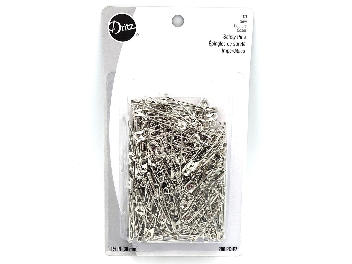 Dritz Silver Safety Pins 200ct, 1-1/2" (38mm)