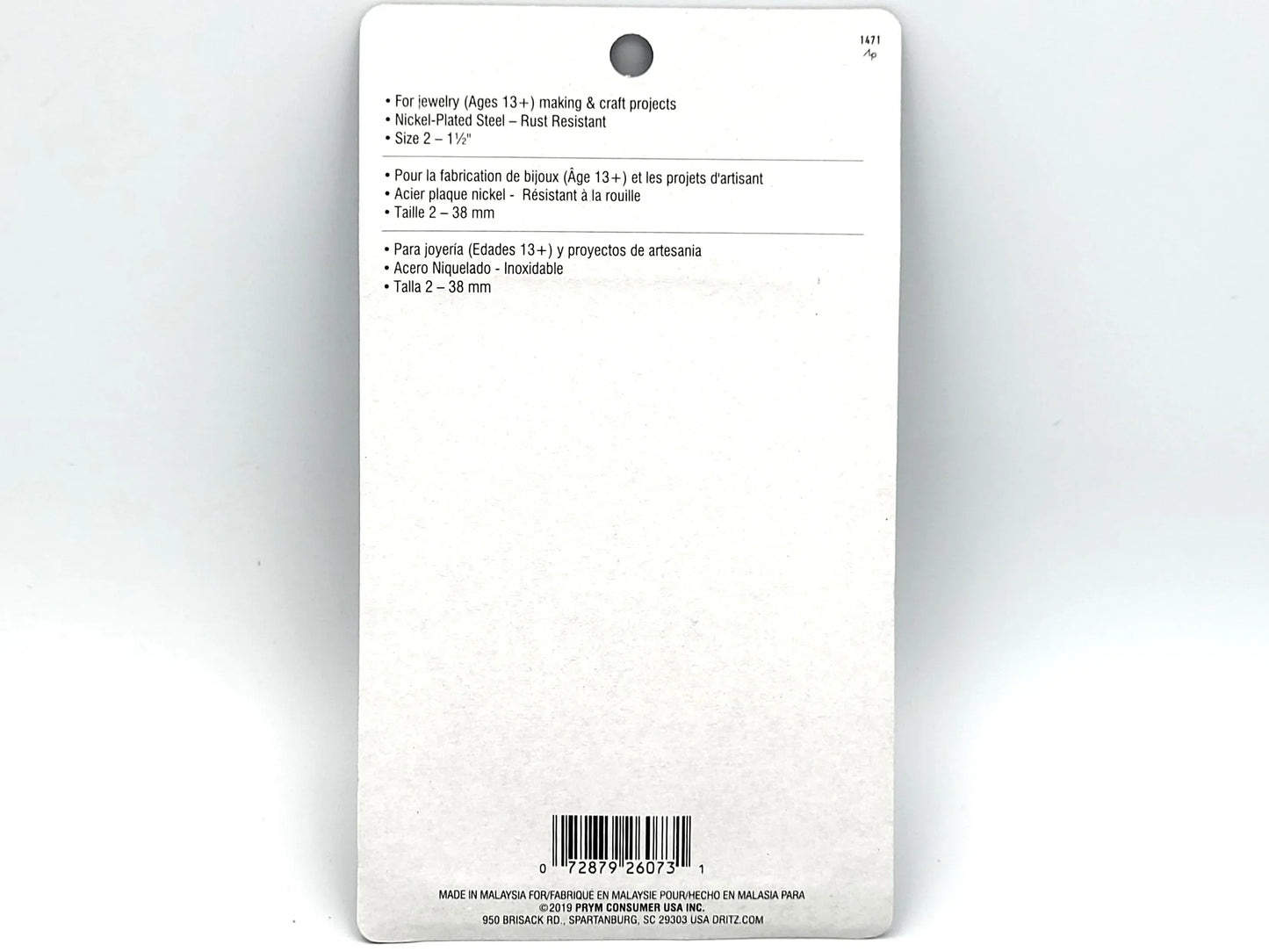 Dritz Safety Pins - 200 Pack Nickel Plated Steel 1.5 Inch (38mm)