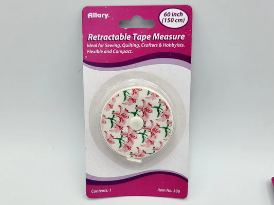 Allary Retractable Tape Measure 60", 3 floral prints