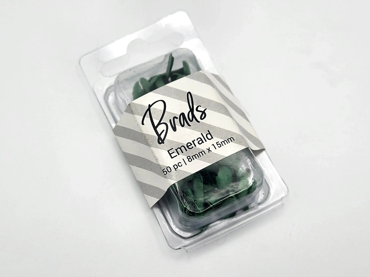 Brad fasteners, 15mm x 8mm, 50pc Matte coating, multiple colors | Scrapbooking and Cardmaking embellishments
