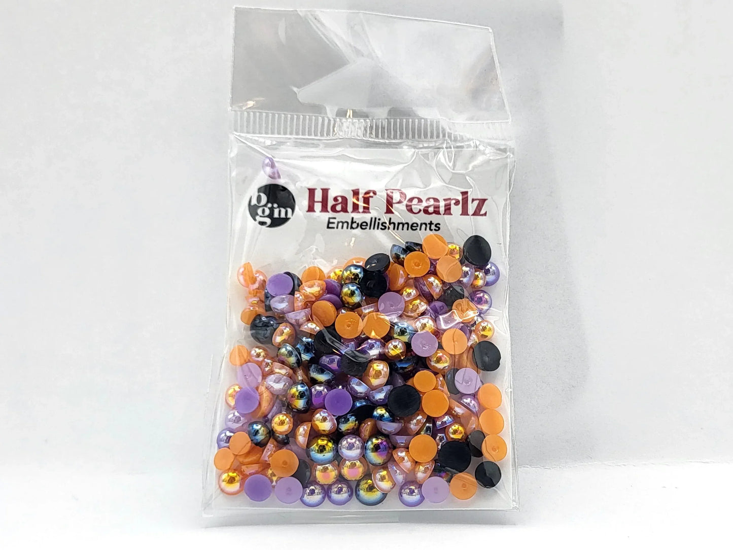 Buttons Galore AB Half Pearlz, Iridescent Flatback Pearl Embellishments - Choose Color