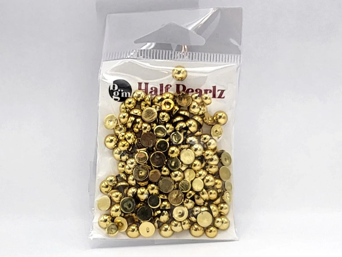 Buttons Galore AB Half Pearlz, Iridescent Flatback Pearl Embellishments - Choose Color