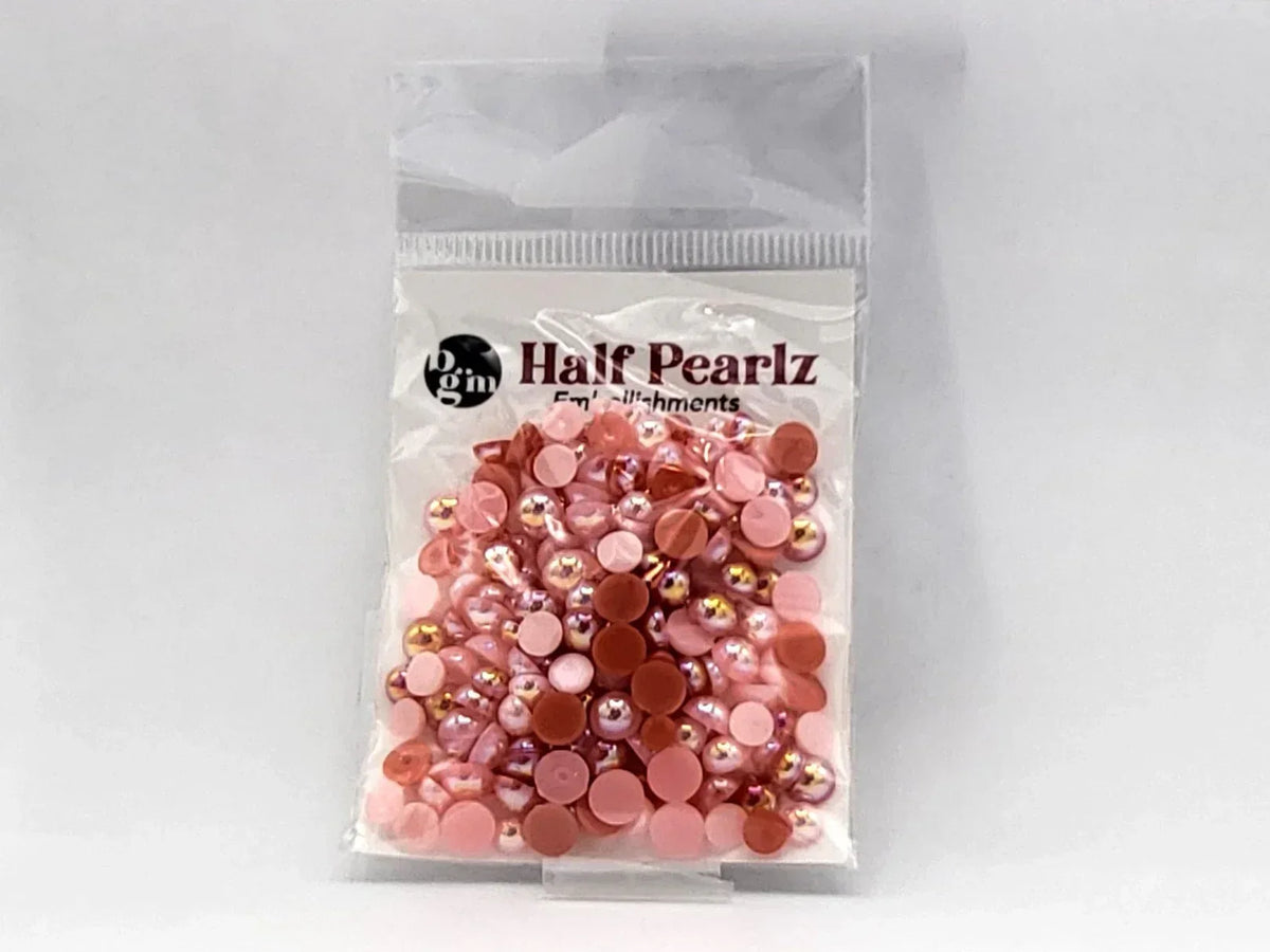 Buttons Galore AB Half Pearlz, Iridescent Flatback Pearl Embellishments - Choose Color