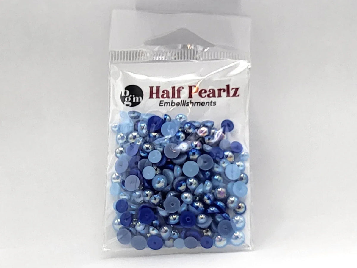 Buttons Galore AB Half Pearlz, Iridescent Flatback Pearl Embellishments - Choose Color