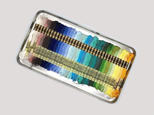 DMC Embroidery Floss Tin, 35pcs 8.7yd - Scenic Colors | cross stitch, embroidery