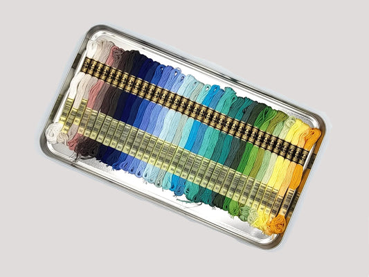 DMC Embroidery Floss Tin, 35pcs 8.7yd — Scenic Colors | Cross Stitch & Embroidery