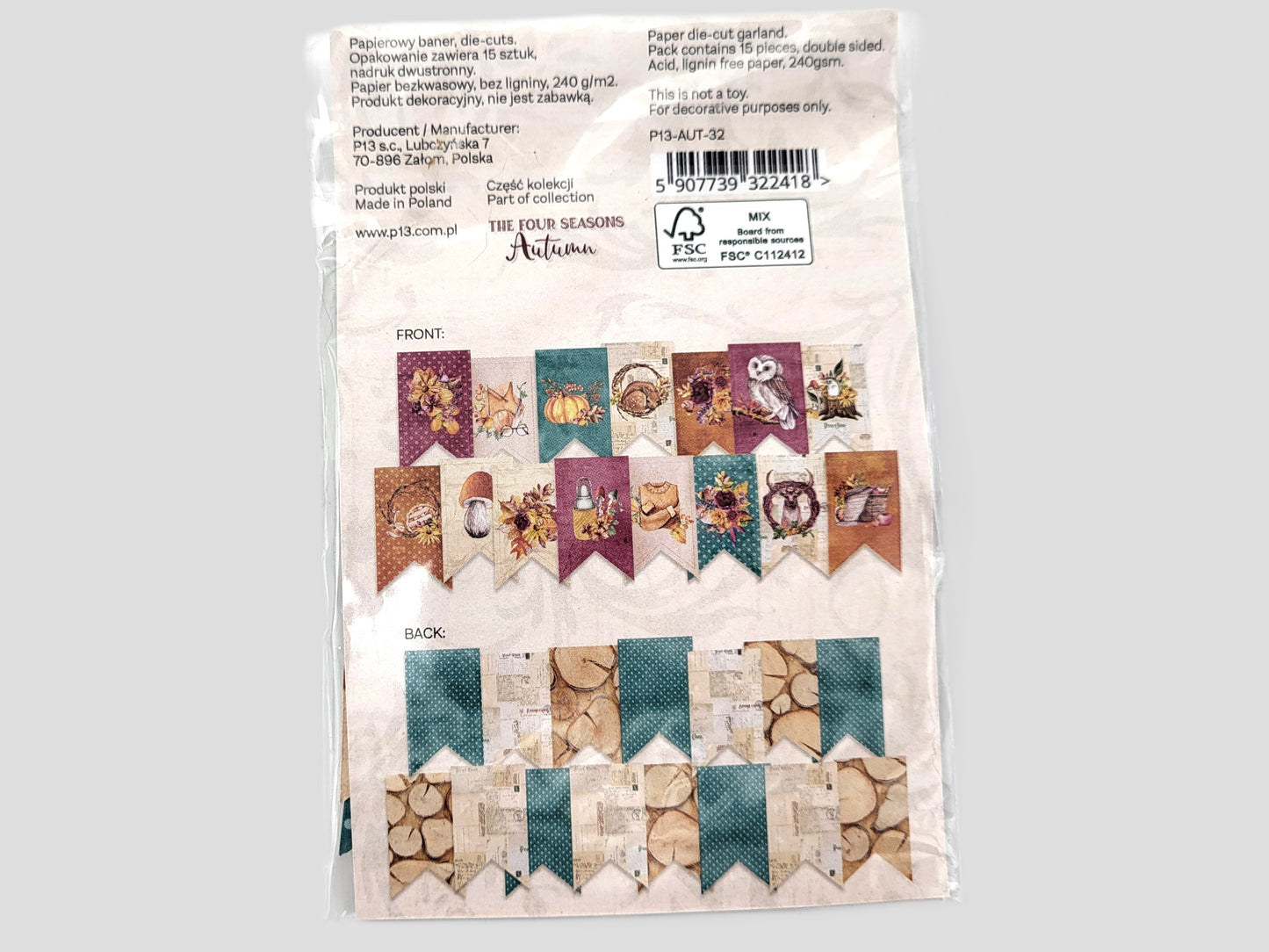 Autumn and Winter Double-Sided Cardstock Die Cuts Banner