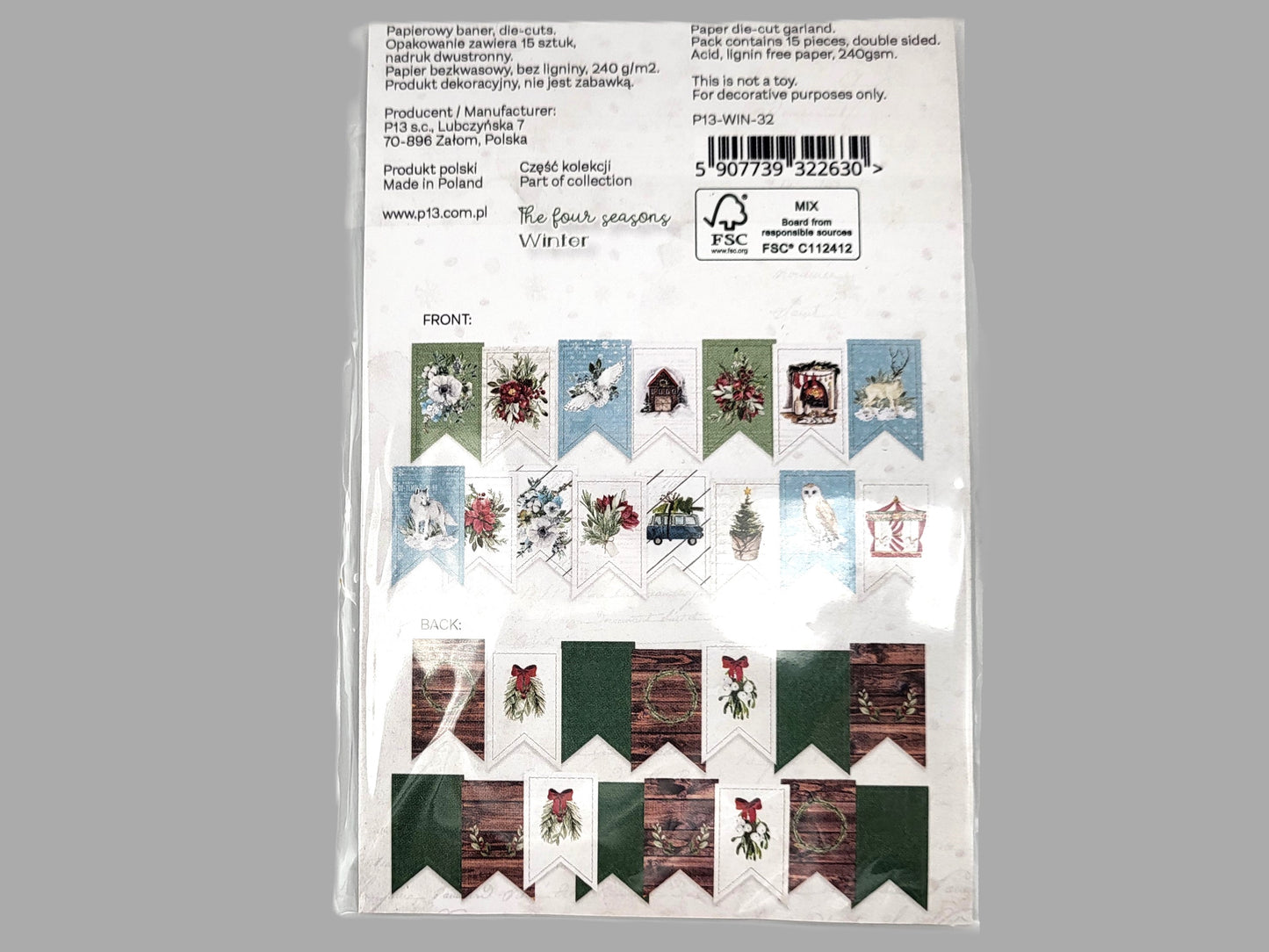 Autumn and Winter Double-Sided Cardstock Die Cuts Banner
