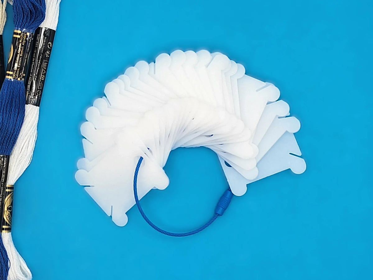 Plastic Floss Bobbins with Wire Cable Connector – 25pc