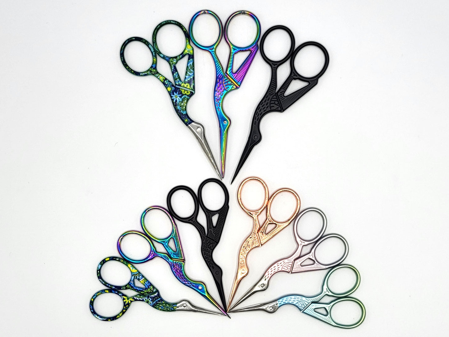 Small Craft Crane Scissors, 3.50" and 4.50" | Embroidery scissors, thread snips, crochet and knitting supplies, cross stitch scissors