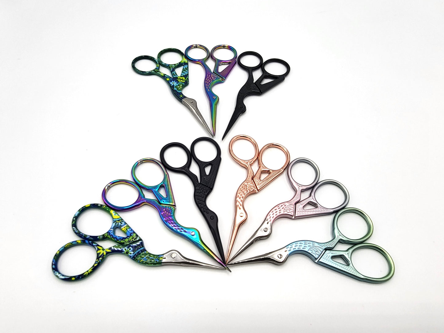 Small Craft Crane Scissors, 3.50" and 4.50" | Embroidery scissors, thread snips, crochet and knitting supplies, cross stitch scissors