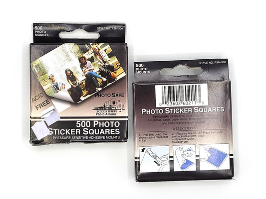 Self-Adhesive Photo Sticker Squares .5" 500 Photo Mounts, 2 boxes