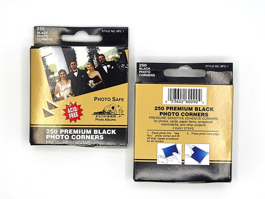 Black Self-Adhesive Photo Sticker Squares .5" 250 Photo Mounts, 2 boxes