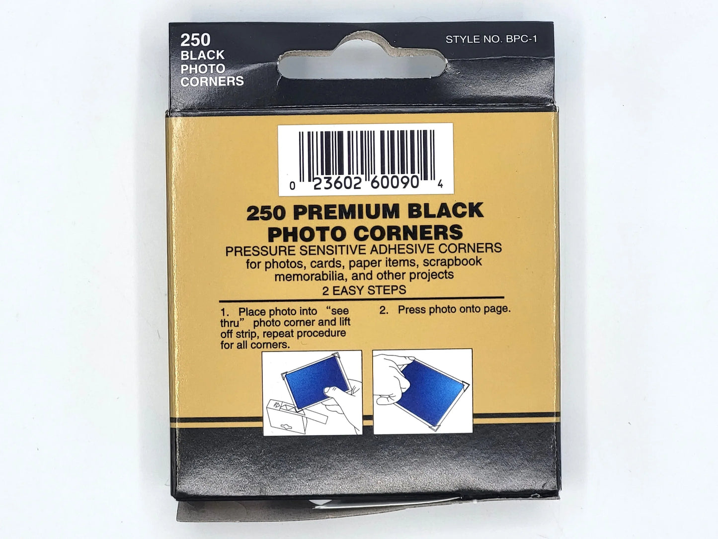 Black Self-Adhesive Photo Sticker Squares .5" 250 Photo Mounts, 2 boxes