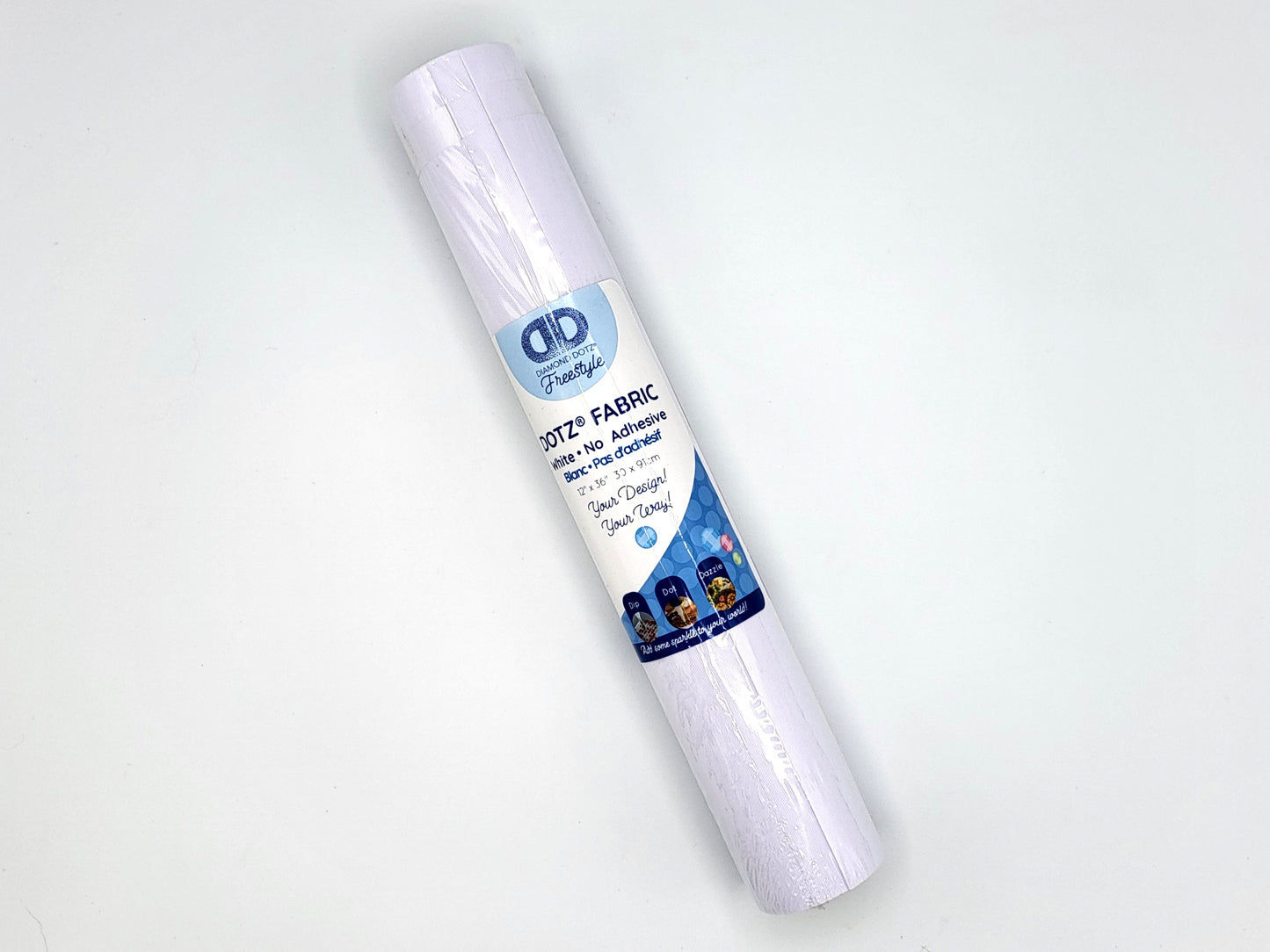 Diamond Dotz Gridded Fabric Roll Without Adhesive 12"X19" White