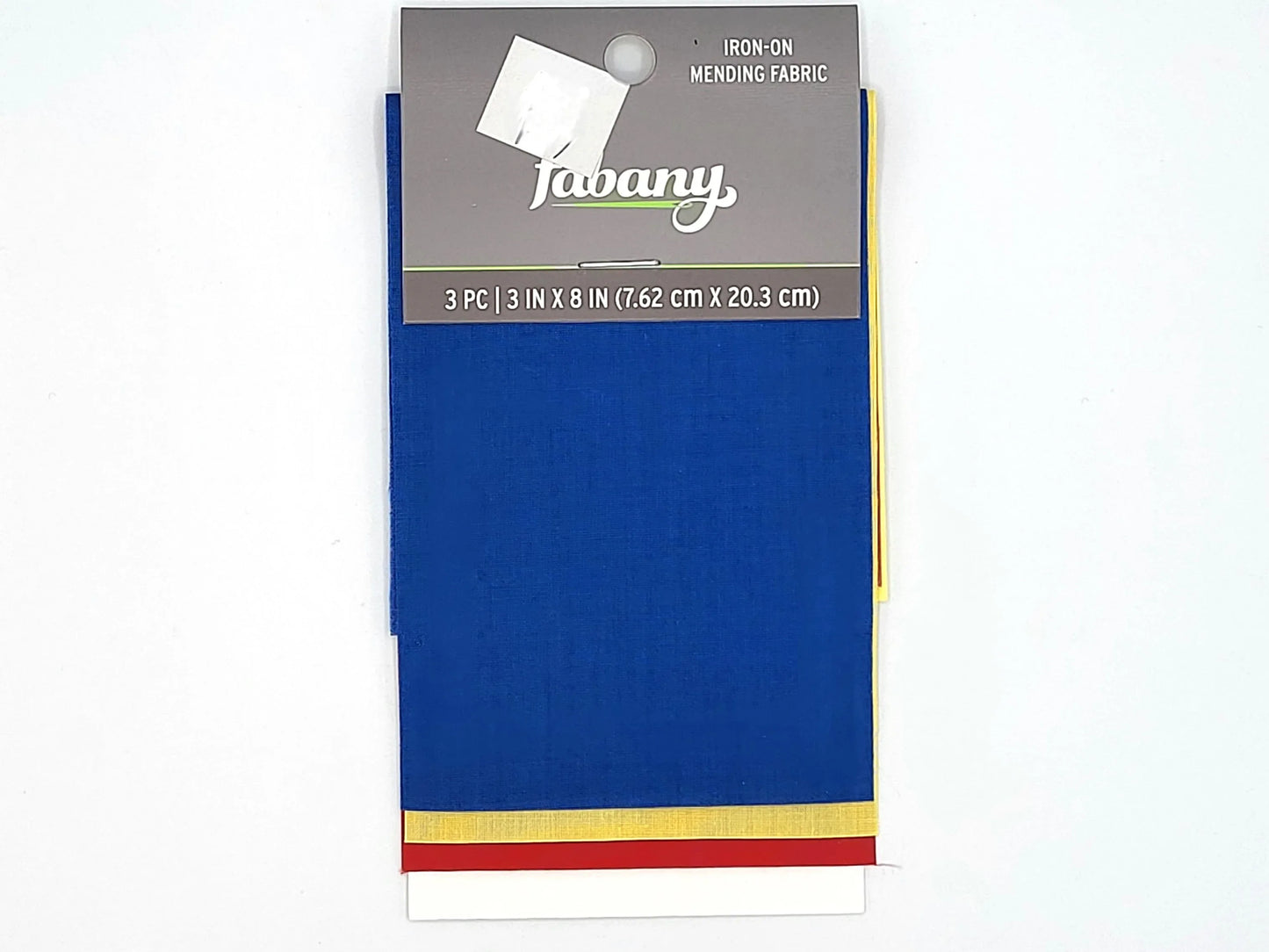 Set of 5, Iron-On Mending Fabric, 3pc 3"x8" Primary colors - Fabany