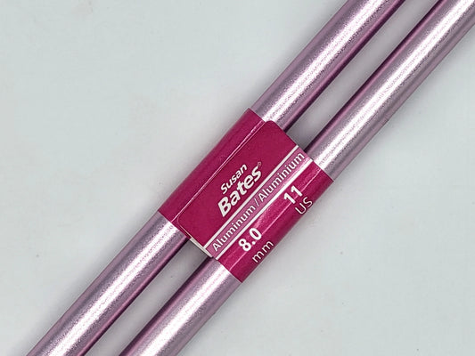 Susan Bates 10" US11 8.0mm Silvalume Single Point Knitting Needles