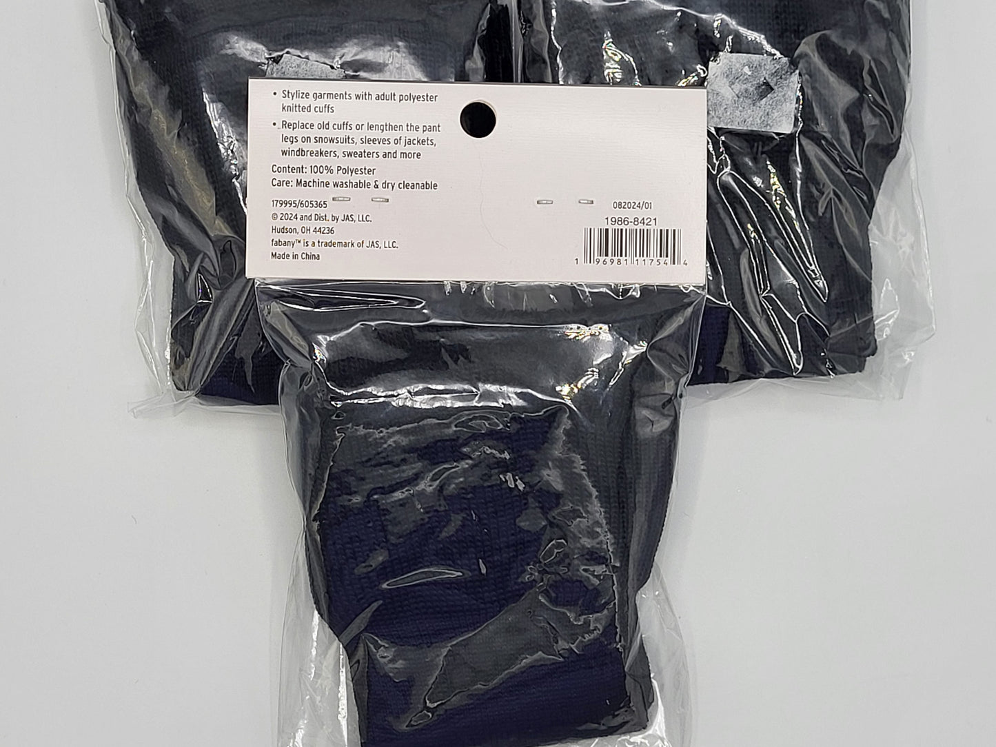 Black Knitted Cuffs, 2pc set of 3 packages, Fabany