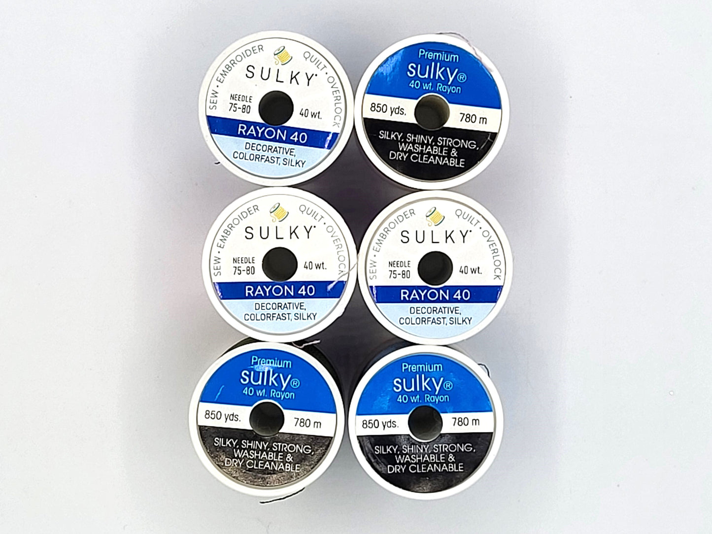 Sulky 40 wt Rayon Embroidery Thread, 6 spools mixed colors
