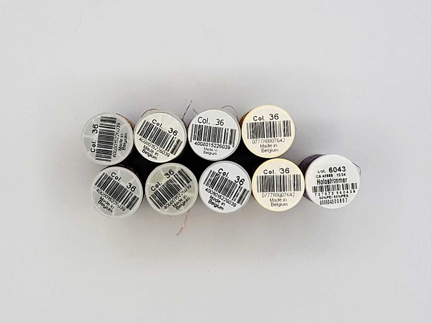 Metallic Thread lot, Gutermann and Sulky, 9 spools gold and holoshimmer