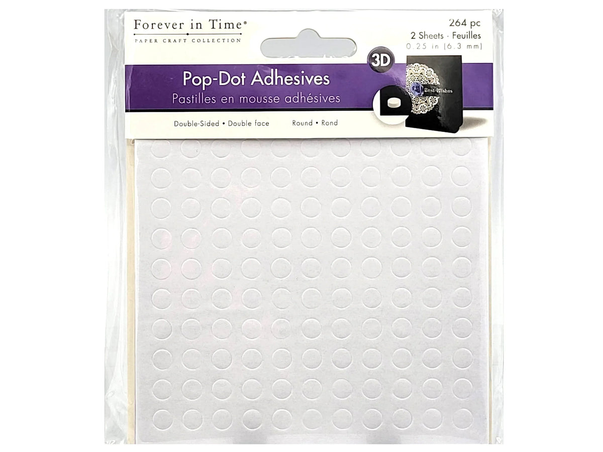 Forever In Time, 3D Pop Dots Dual-Adhesive Foam Mounts .25" Round 264/Pkg