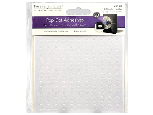 Forever In Time, 3D Pop Dots Dual-Adhesive Foam Mounts .25" Round 264/Pkg