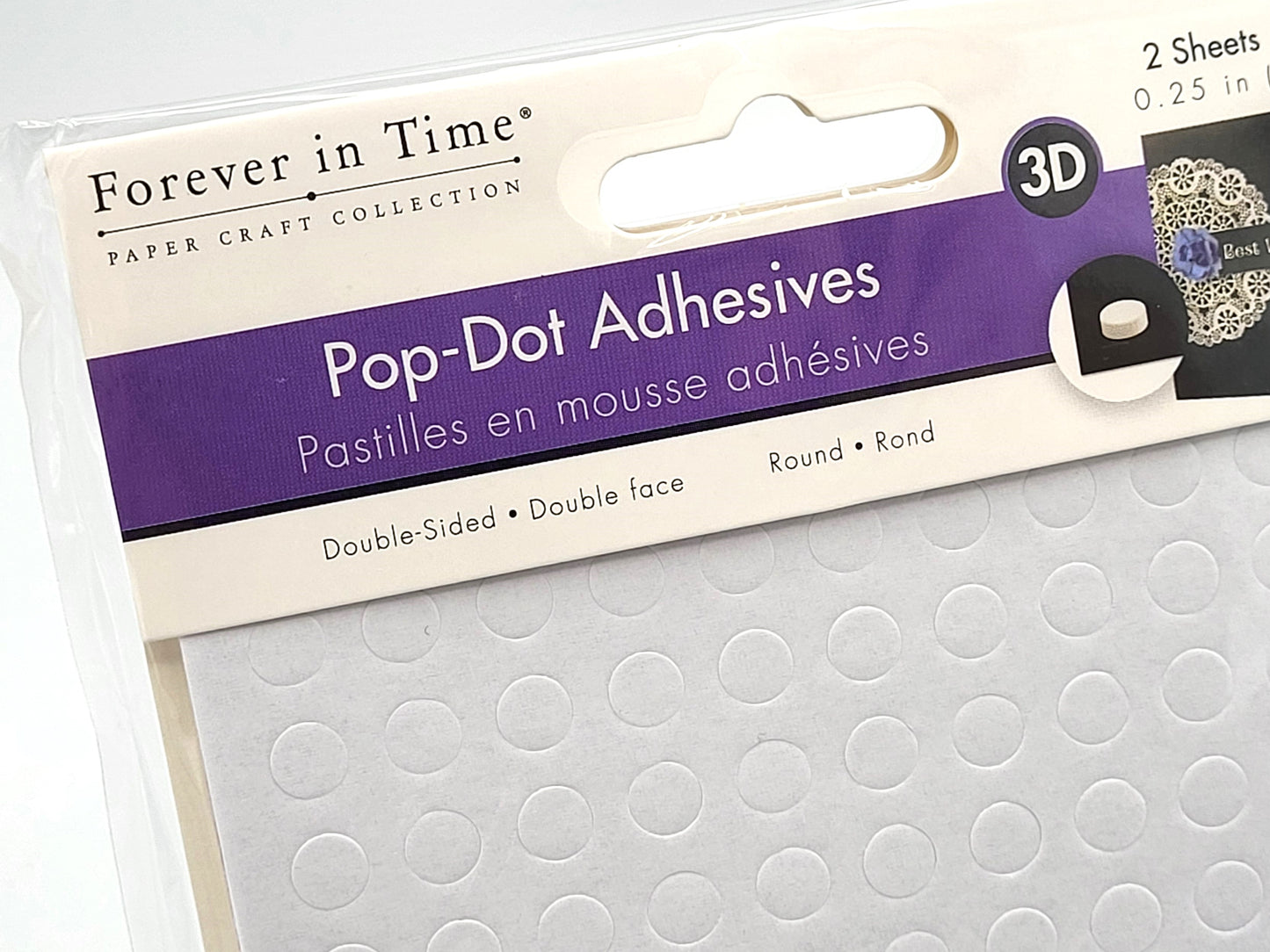 Forever In Time, 3D Pop Dots Dual-Adhesive Foam Mounts .25" Round 264/Pkg