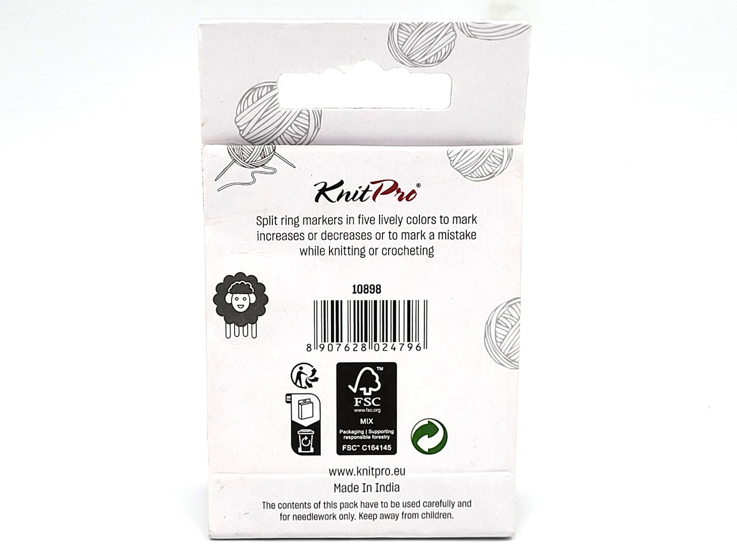 Knit Pro Split Ring Stitch Markers 30pc, open coil rings
