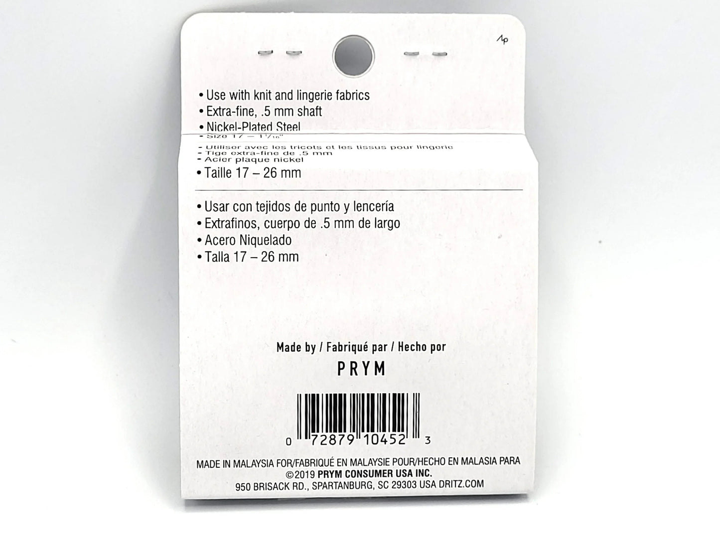 Dritz Ball Point Pins - Extra Fine 1-1/16" (26mm) for Knits & Delicate Fabrics