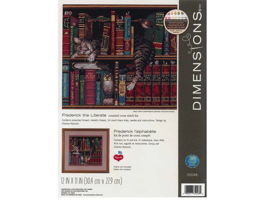Dimensions Counted Cross Stitch Kit 12"x11", 14ct, Frederick the Literate - #35048