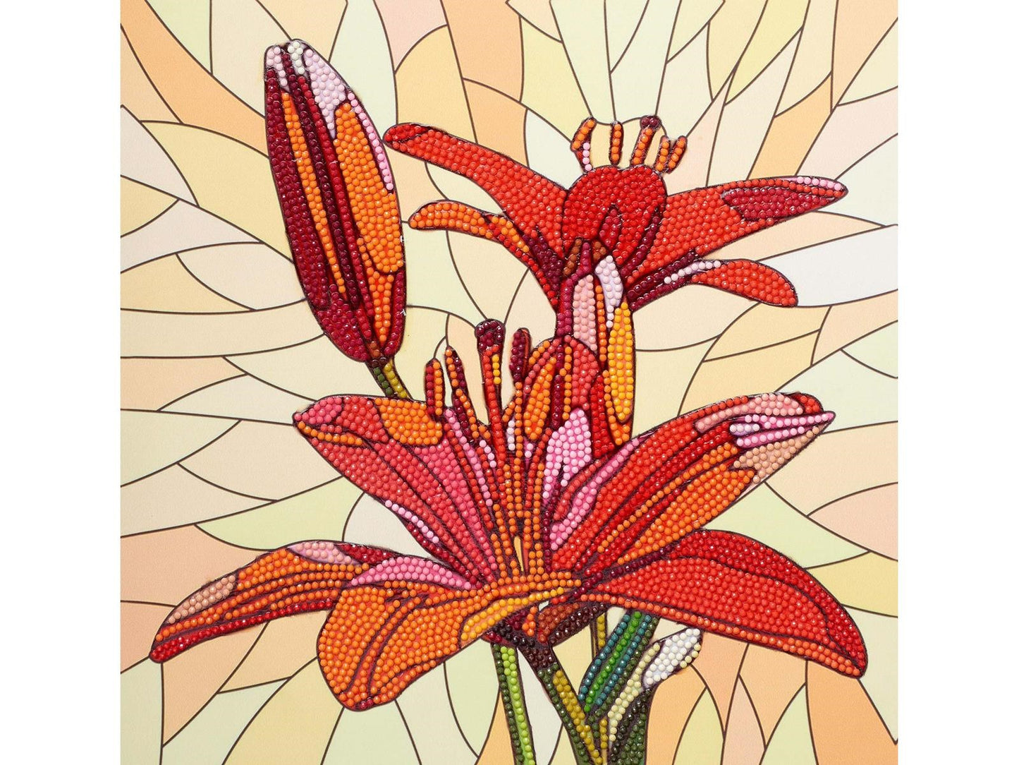 Diamond Art Kit Intermediate 12x12" - Stained Glass Lily