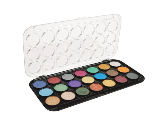 Yasutomo Pearlescent Watercolor Paint Cakes, 21 Colors