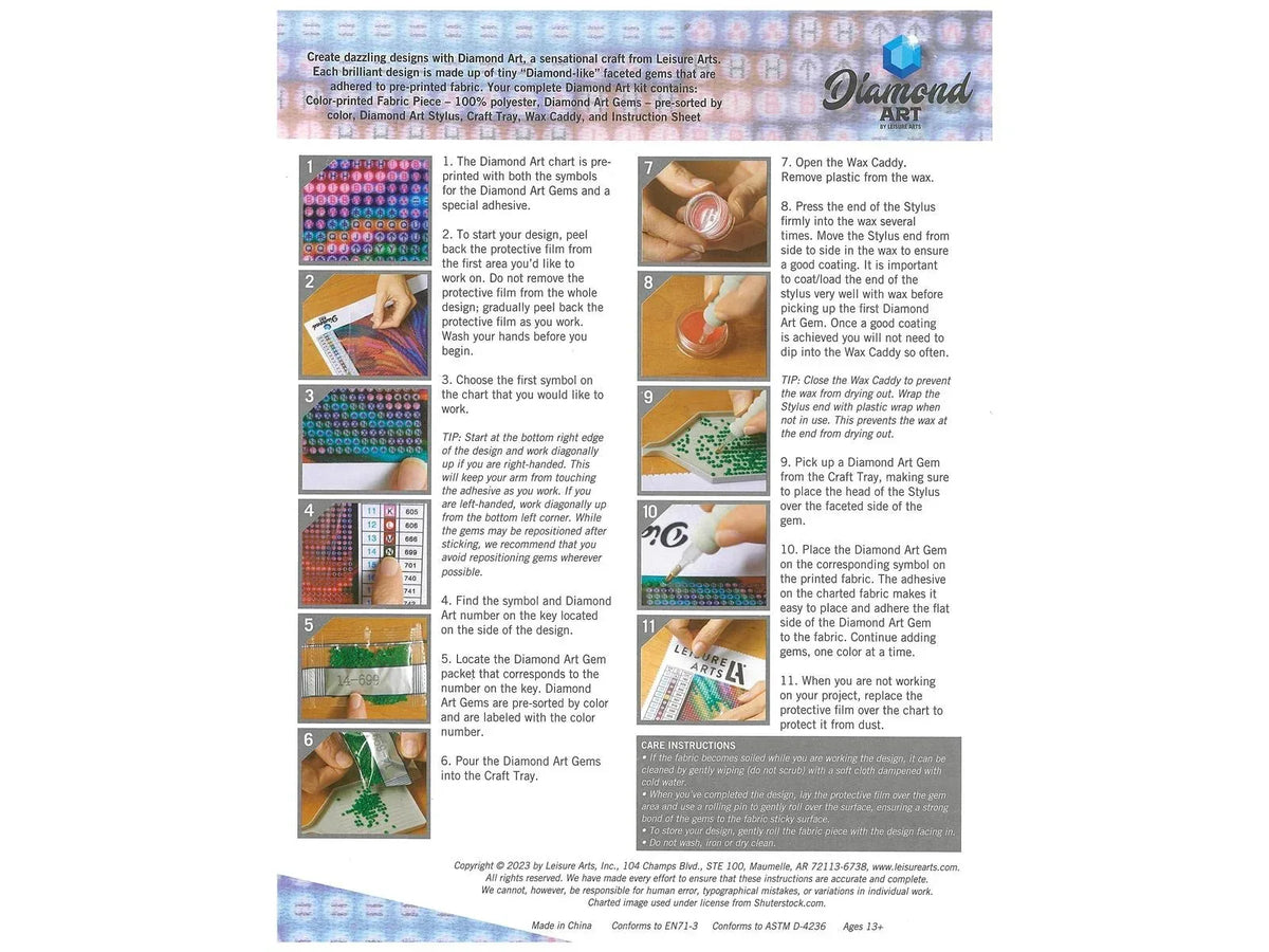 Diamond Art Kit 8x8" Beginner Blue Butterfly