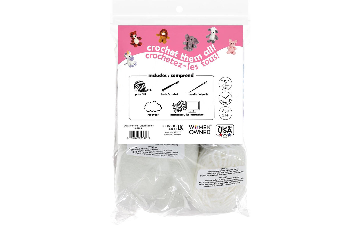 Unicorn Crochet Kit for beginners, Amigurumi animals, Leisure Arts