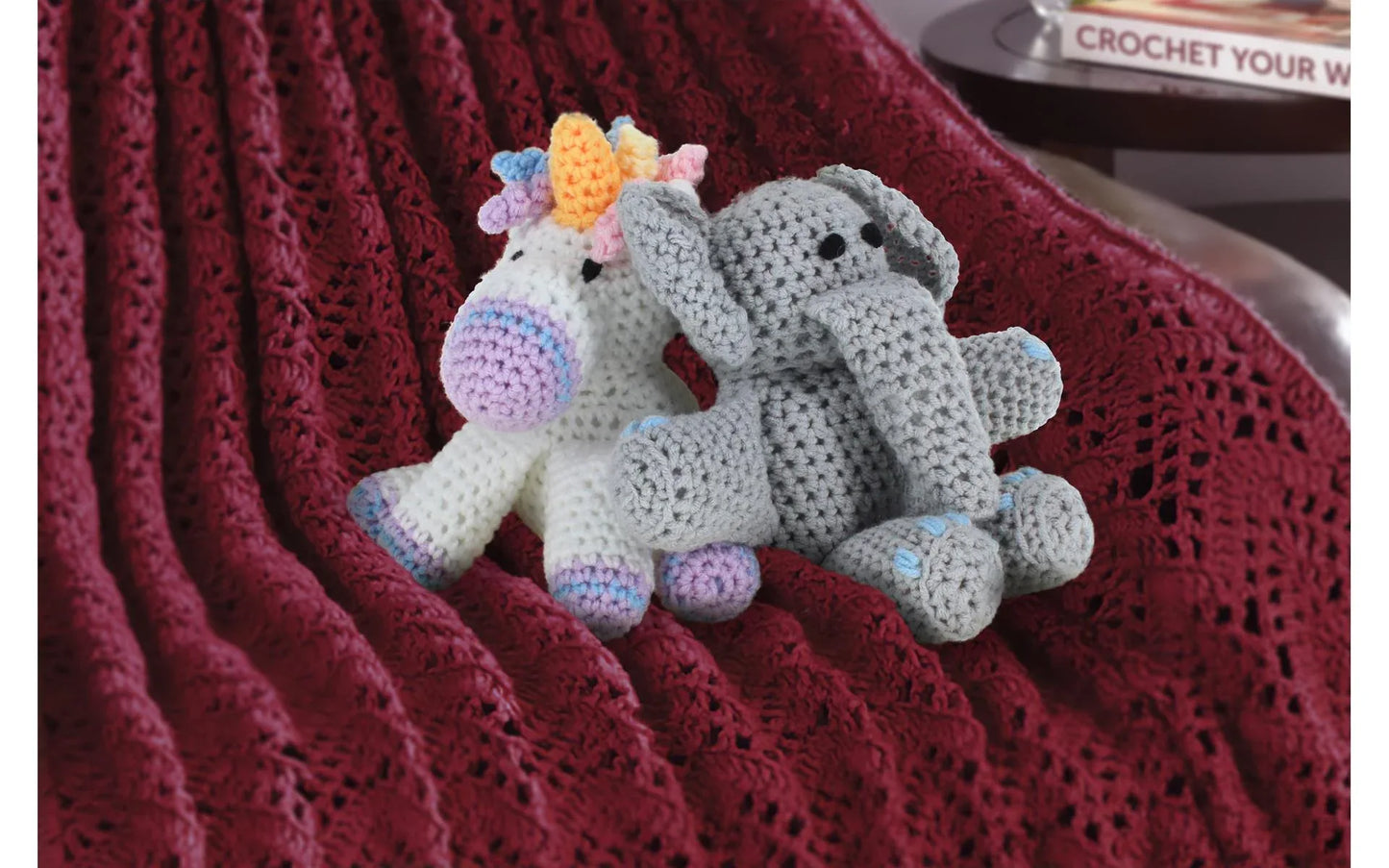 Elephant Crochet Kit for beginners, Amigurumi animals, Leisure Arts