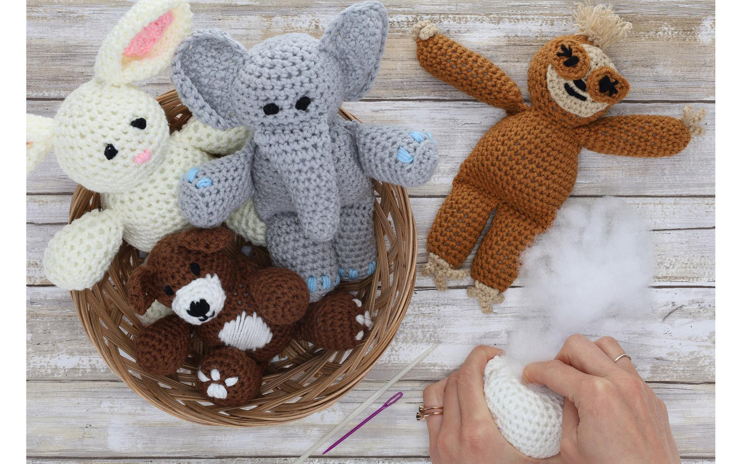 Lamb Crochet Kit for beginners, Amigurumi animals, Leisure Arts