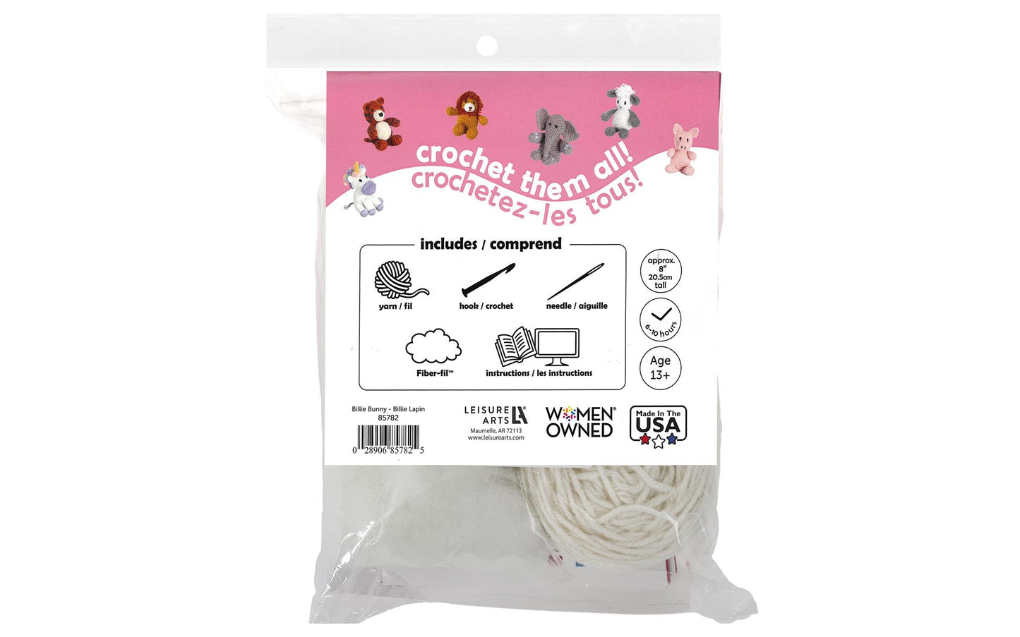 Bunny Crochet Kit for beginners, Amigurumi animals, Leisure Arts