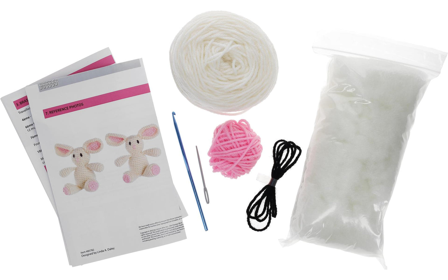 Bunny Crochet Kit for beginners, Amigurumi animals, Leisure Arts