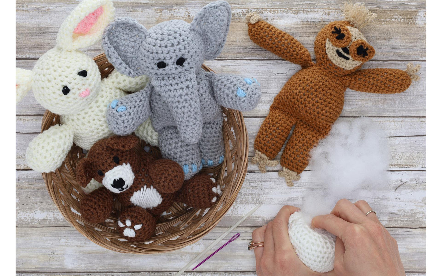 Bunny Crochet Kit for beginners, Amigurumi animals, Leisure Arts