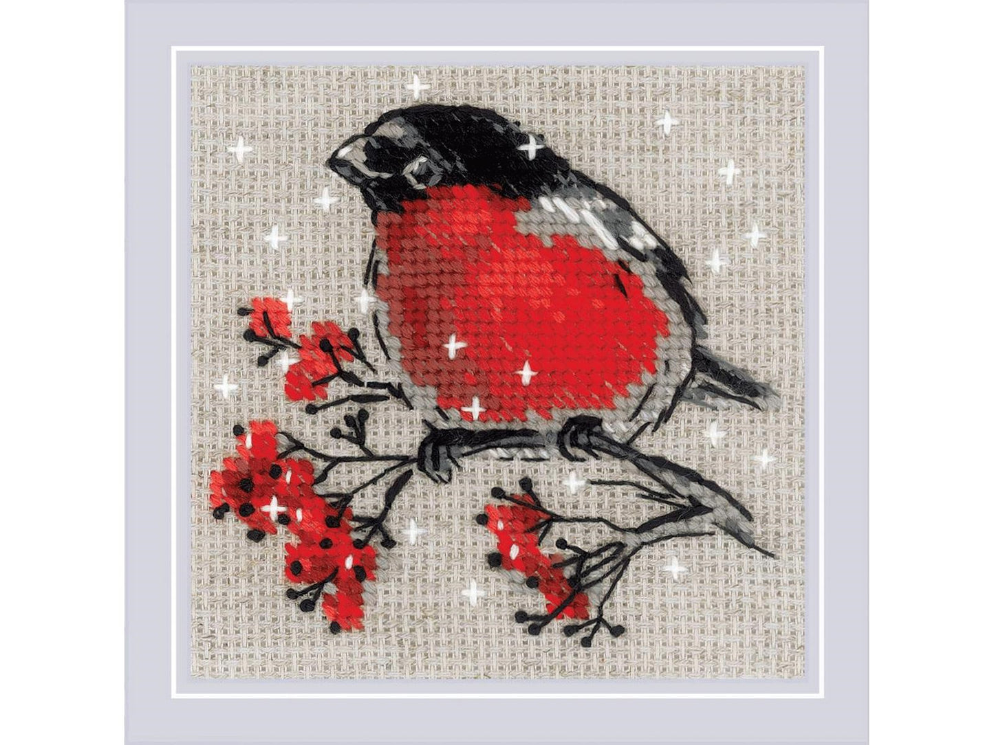 Riolis Cross Stitch Kit 4" x 4", 14ct, Winter Guest