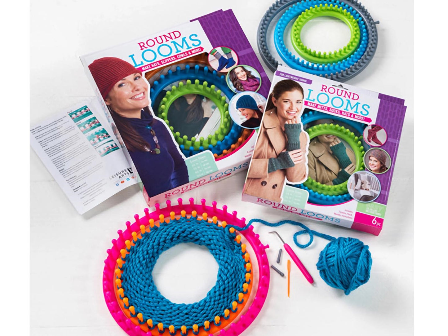 Leisure Arts Loom Circular Set Fine With Hook - 6pc set