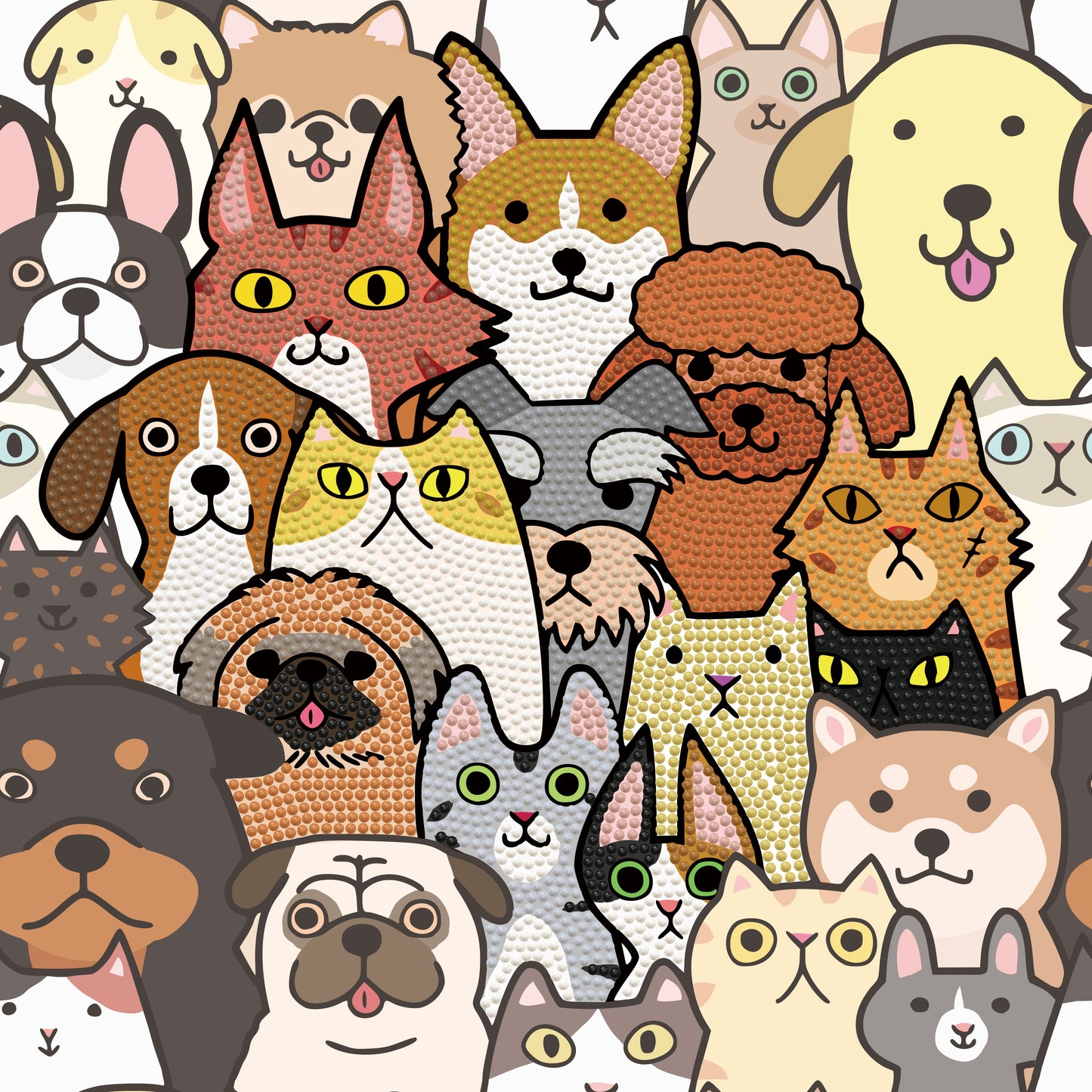 Diamond Dotz, Diamond Art Box Kit 11"X11" - Dogs & Dotz