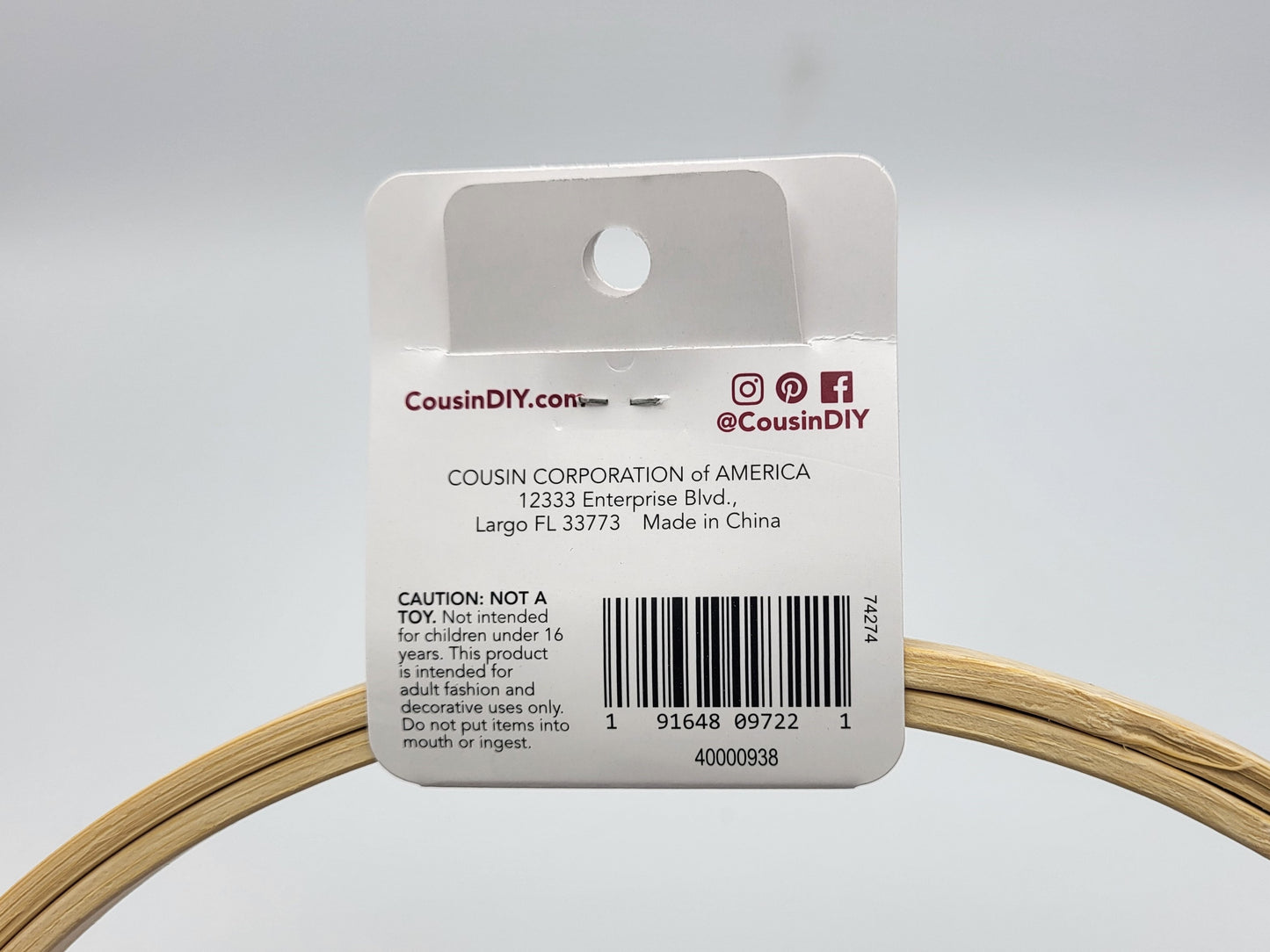 Cousin Natural Wood Hoop - 9"