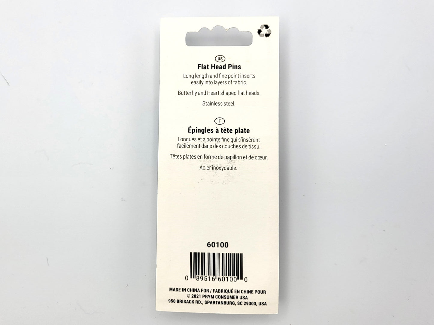 Dritz Prym Love Flat Head 50pc, Hearts and Butterflies