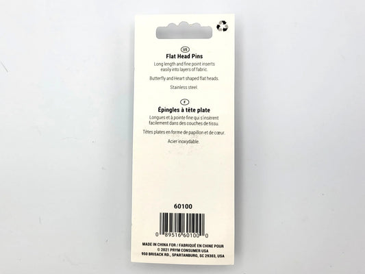 Dritz Prym Love Flat Head 50pc, Hearts and Butterflies