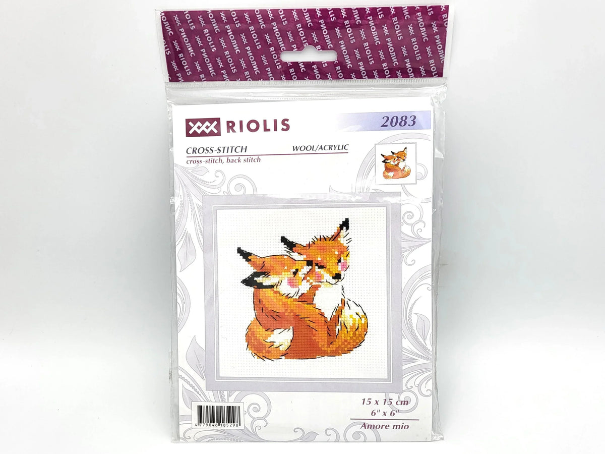Riolis Amore Mio Cross Stitch Kit - 6"x6" 10-Count Aida Love Theme